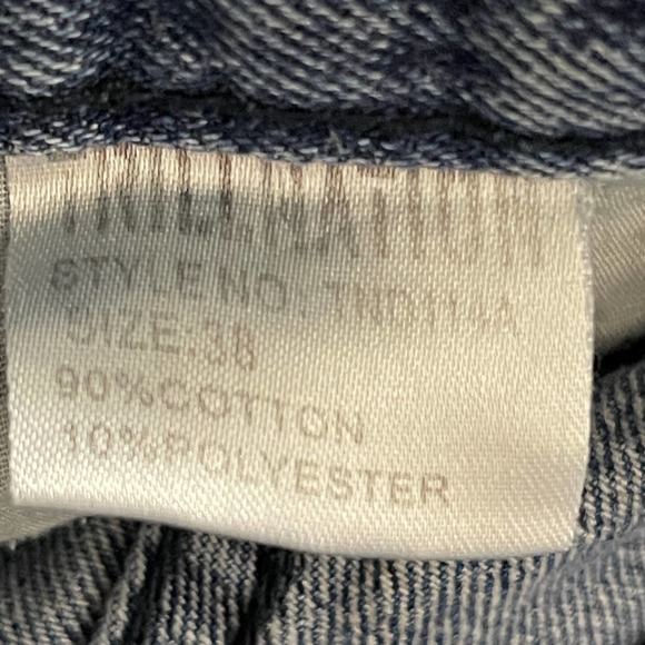 Trillnation Mens Jeans 38 Blue Denim Distressed Zipper Accents Skinny Acid Wash - Picture 8 of 14